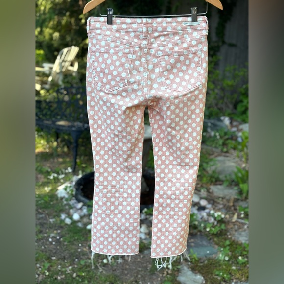 Anthropologie Pilcro and The Letterpress High-Rise Bootcut Polka Dot Jeans, pink - Picture 3 of 8